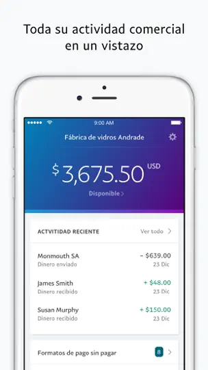 Captura de pantalla de PayPal Para Empresas en iPhone 1