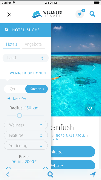 Wellness Heaven Wellnesshotels iPhone screenshot 3 - Travel app