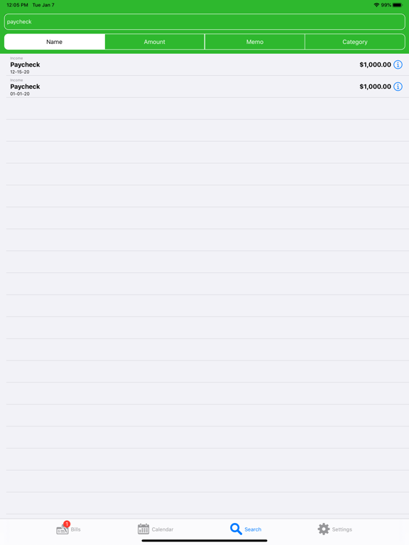 myBill$ Lite iPad screenshot 7 - Finance app
