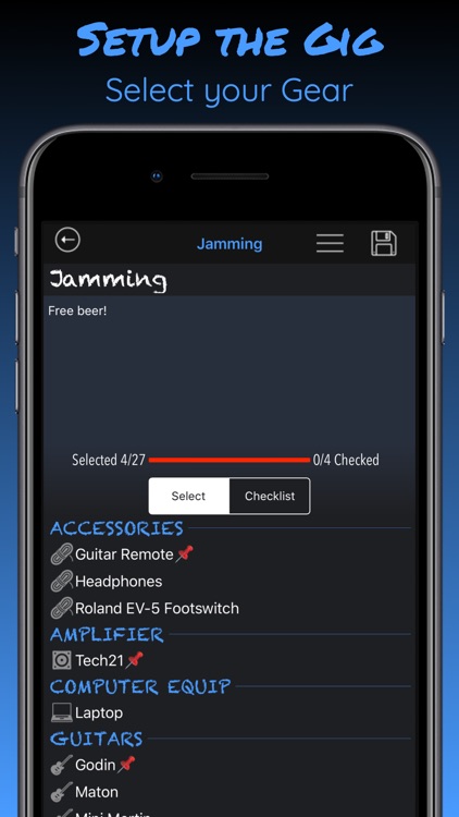 Gig-Bag Gear Checklist screenshot-3