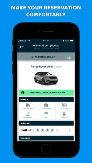 Bluvel: Car Rental Deals screenshot 3
