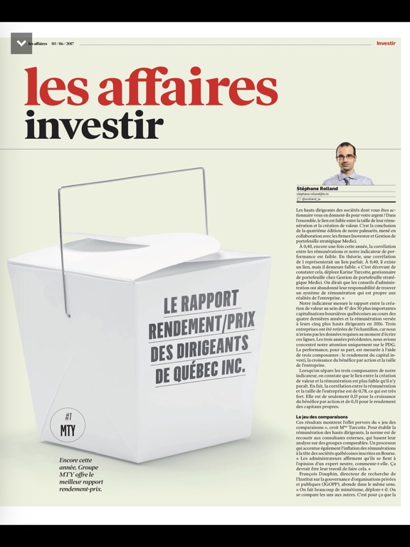 Les Affaires iPad screenshot 4 - Business app