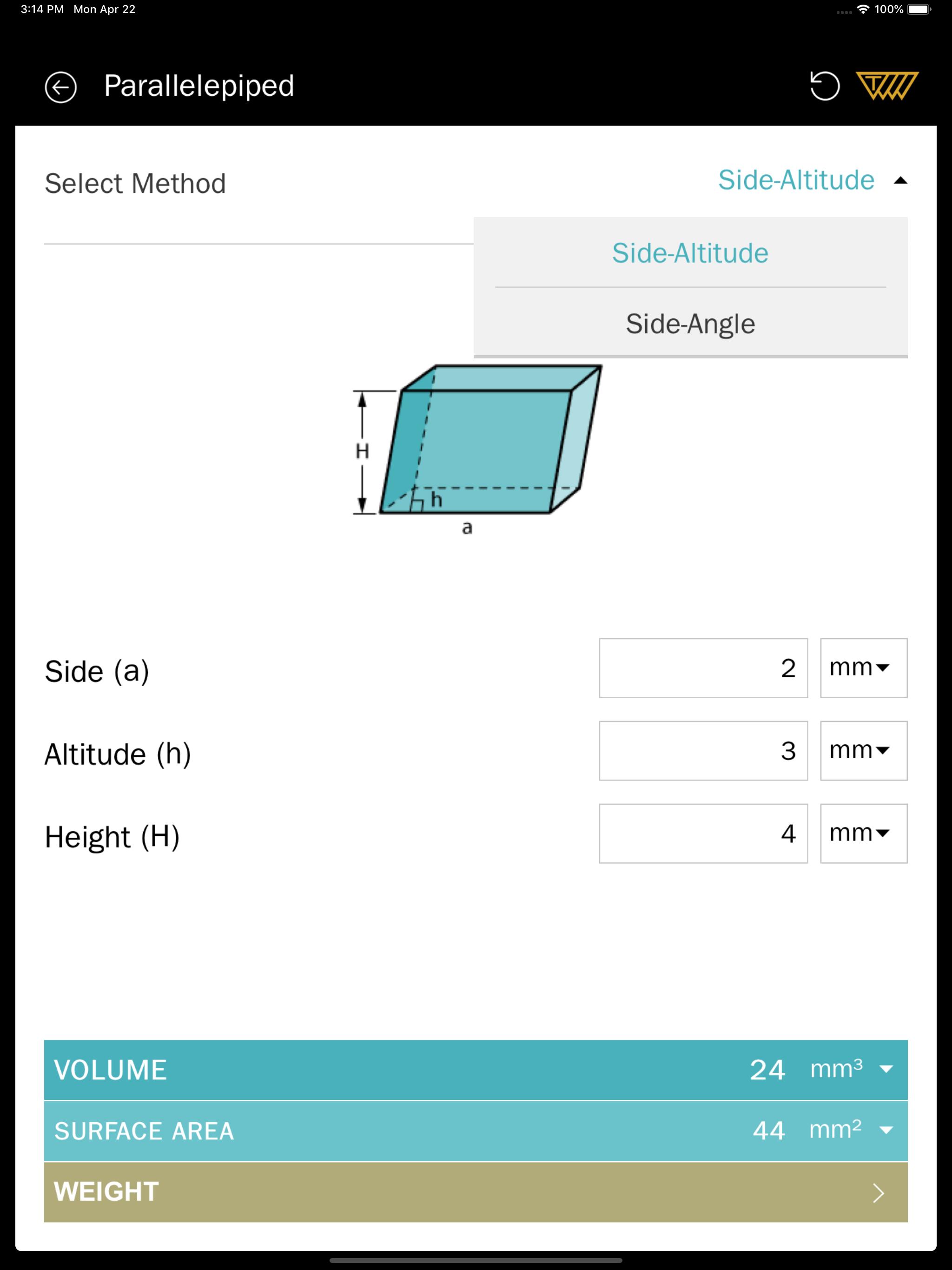 Area Volume Calculator
