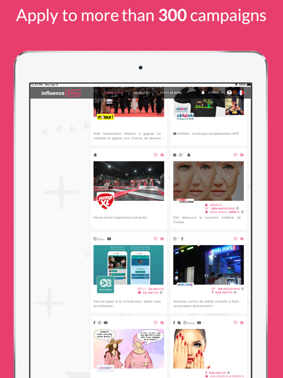 Influence4You iPad screenshot 1 - Social Networking app