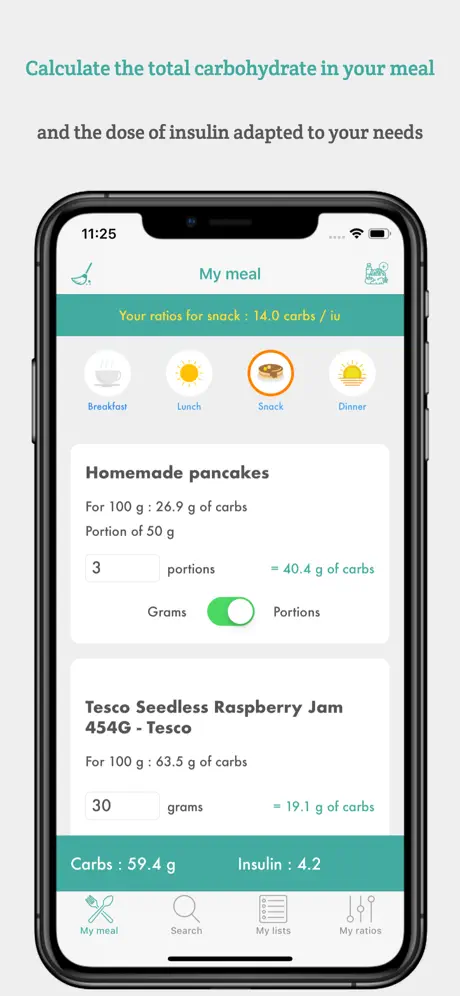 GlyceMeal - Carbs calculator