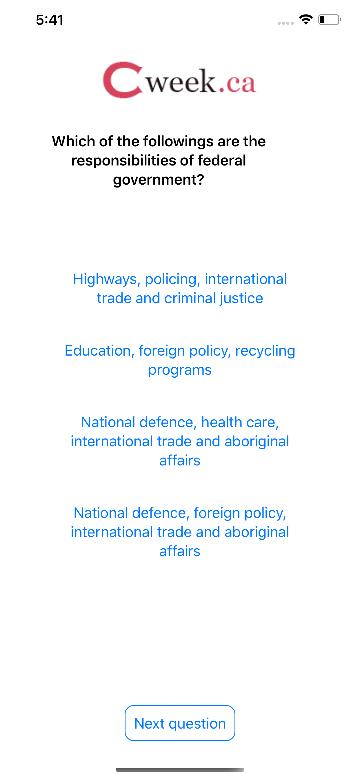 Cweek Canada Citizenship Test