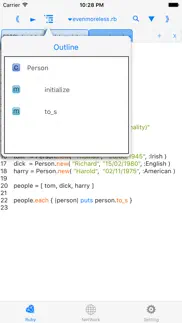 rubyi$-run code, autocomplete iphone screenshot 2
