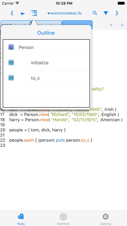 rubyi$-run code, autocomplete