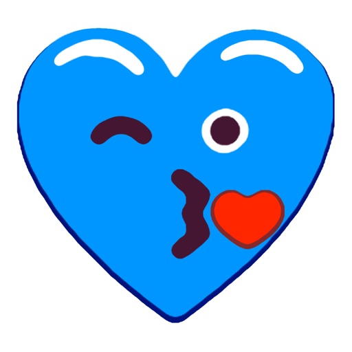 Heart Blue Love Emoji Stickers icon