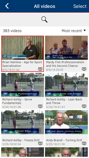 Captura de pantalla de USTA.TV en iPhone 1