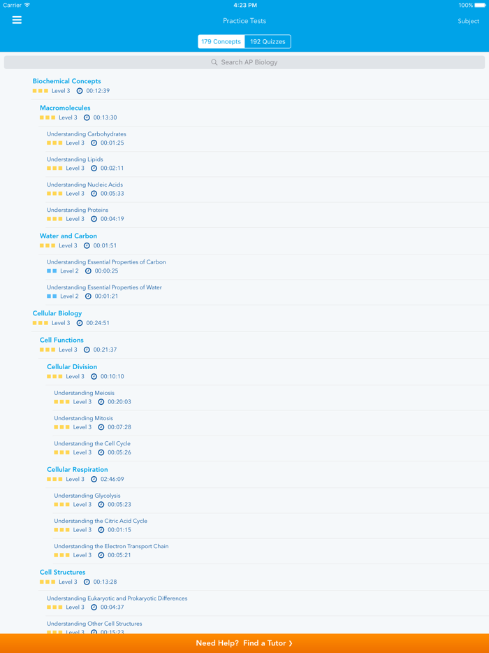 Practice Test Prep and Quizzes