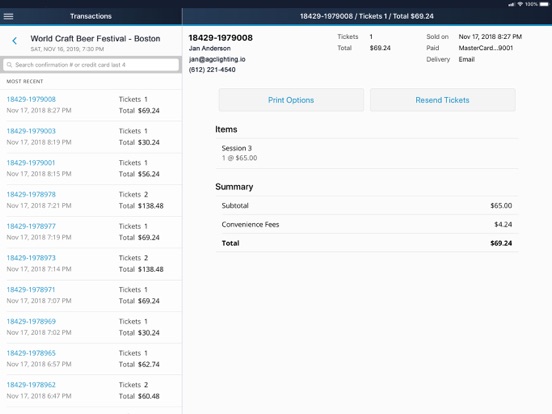 Big Tickets Eventpro iPad screenshot 5 - Business app