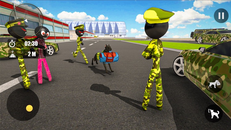 Stickman Army Dog Chase
