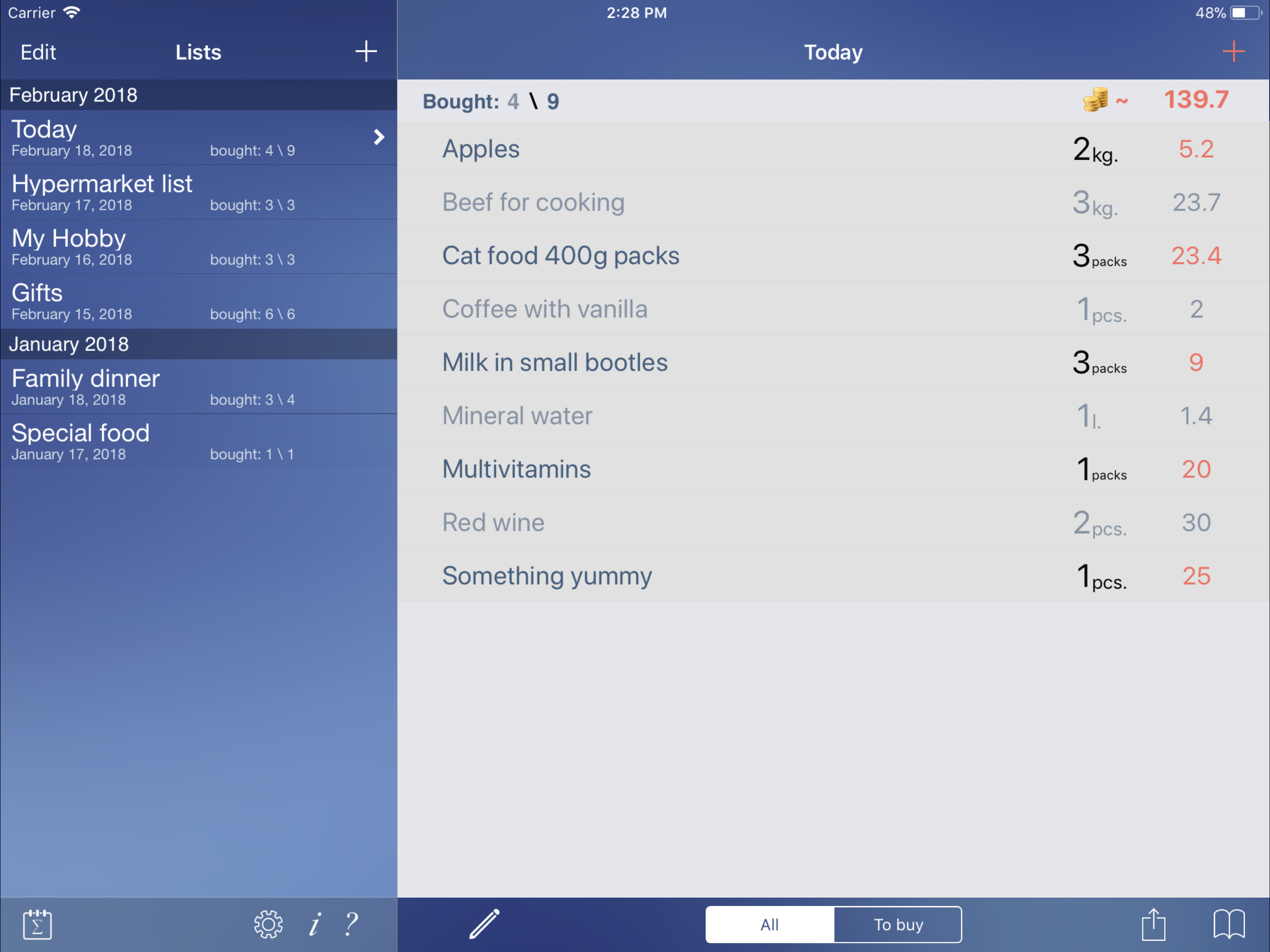Just Buy! shopping list screenshot 6
