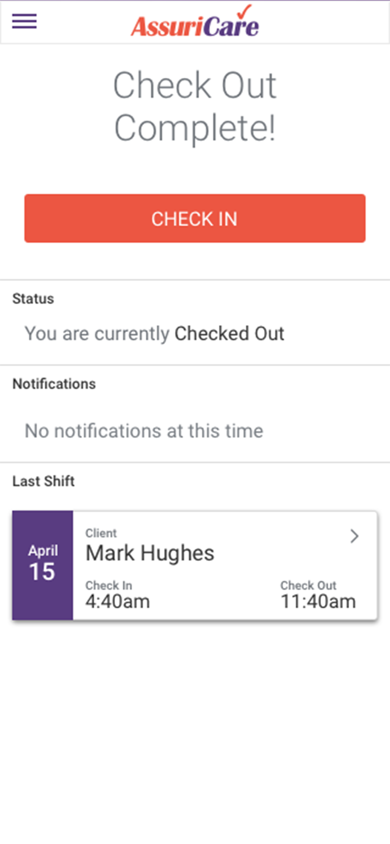 AssuriCare Caregiver screenshot 5
