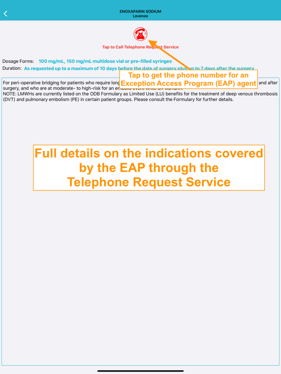 ODB Limited Use Codes iPad screenshot 4 - Medical app