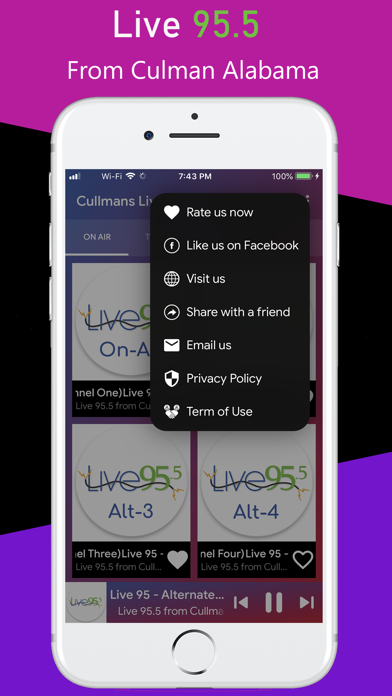 Cullmans Live 95.5 iPhone screenshot 5 - Music app
