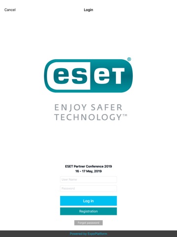 ESET UK Partner Conference '19 iPad screenshot
