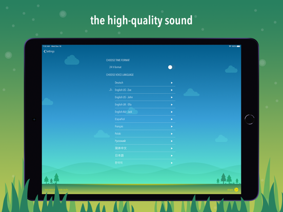 Gentle Talking Alarm Clock iPad screenshot 5 - Productivity app