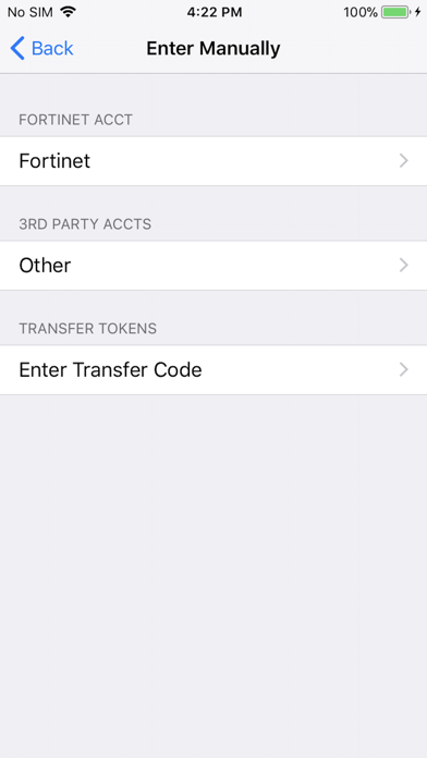 FortiToken Mobile Screenshot