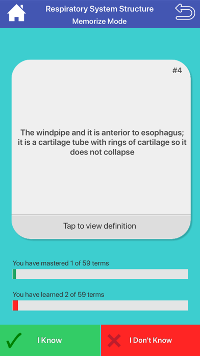 Respiratory System Flashcards screenshot 3