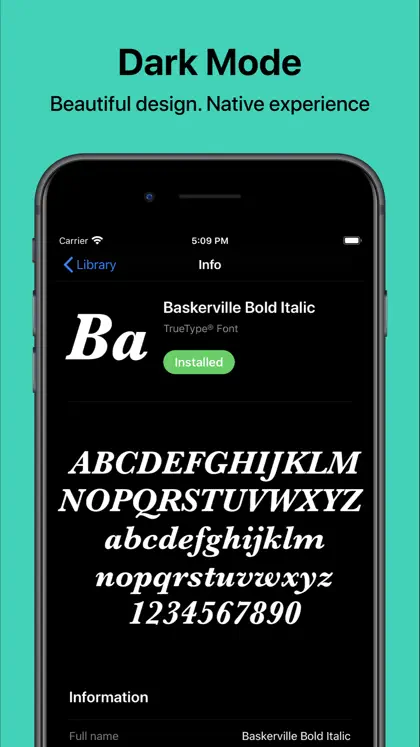 Screenshot 6 di 6 di RightFont: Install Any Font