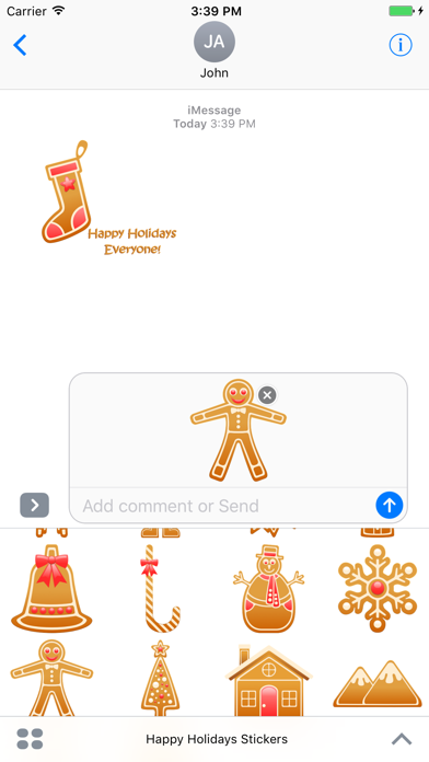 Screenshot #1 pour Happy Holidays Stickers
