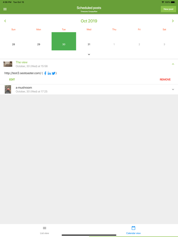 Social Scheduler by SeoSamba iPad screenshot 7 - Business app