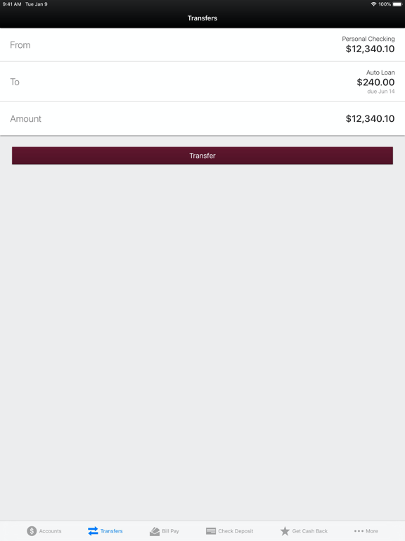 Mechanics Bank Mobile Banking iPad screenshot 4 - Finance app