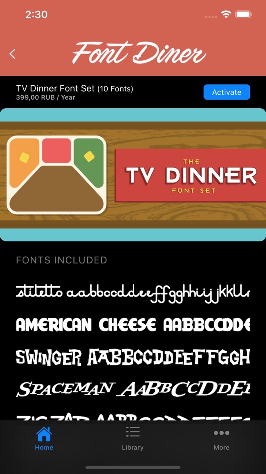 #6. Font Diner (iOS) 由: Mister Retro