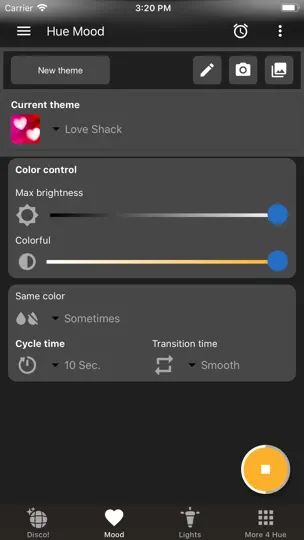 Captura de pantalla de Hue Disco en iPhone 8