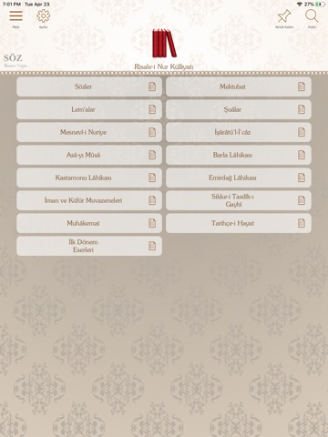 Risale-i Nur Külliyatı - SÖZ iPad screenshot