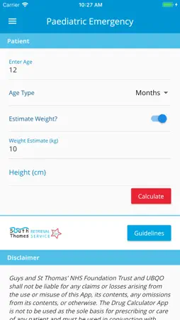 Paediatric Emergency Tools screenshot 2