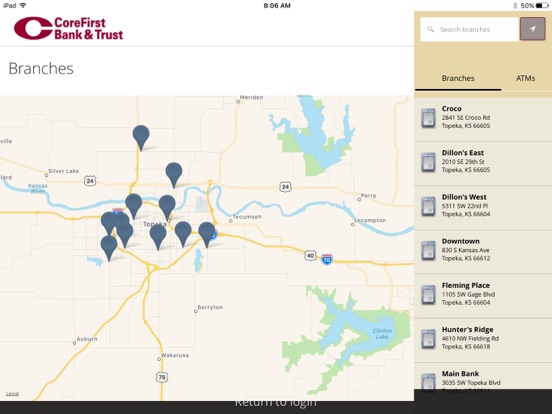 CoreFirst Bank Mobile App iPad screenshot 4 - Finance app