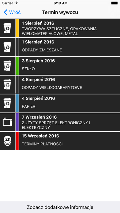 Screenshot #3 pour Wodz Śląski Harmonogram wywozu