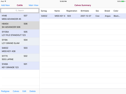 Cattle Pedigree Database screenshot 3