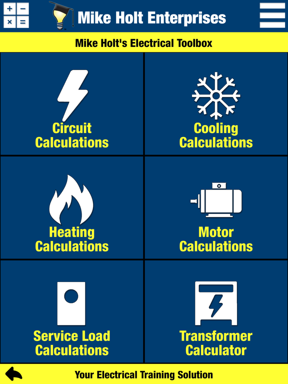 Mike Holt's Electrical Toolbox iPad screenshot 2 - Utilities app