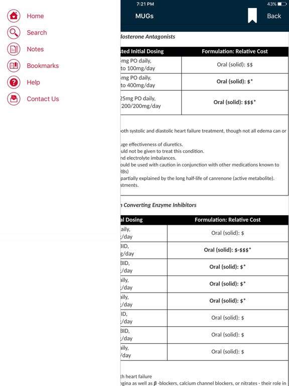 MUGs and Formulary Guide iPad screenshot 2 - Medical app