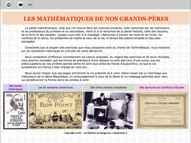 Les maths de nos grands pères