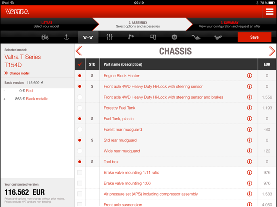 Screenshot #5 pour Valtra Configurator