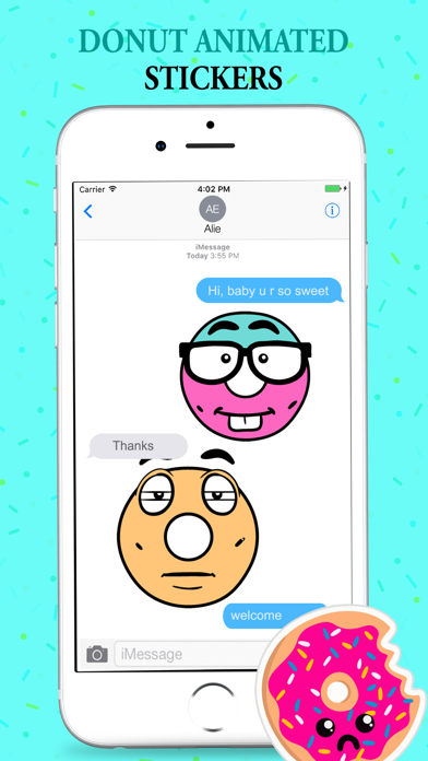Animated Hipster Donut Sticker screenshot