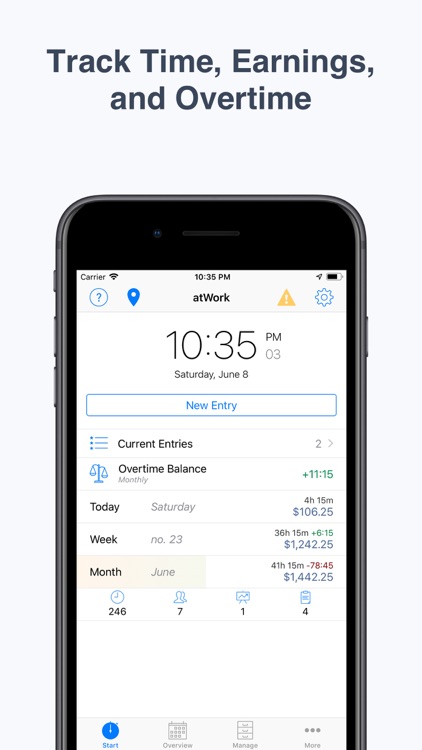 atWork · Work Hours Tracker screenshot-0