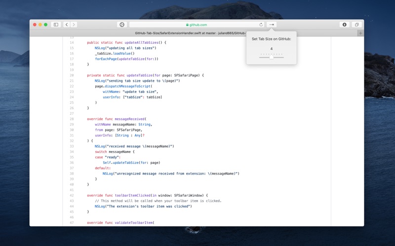 Screenshot #2 pour GitHub Tab Size