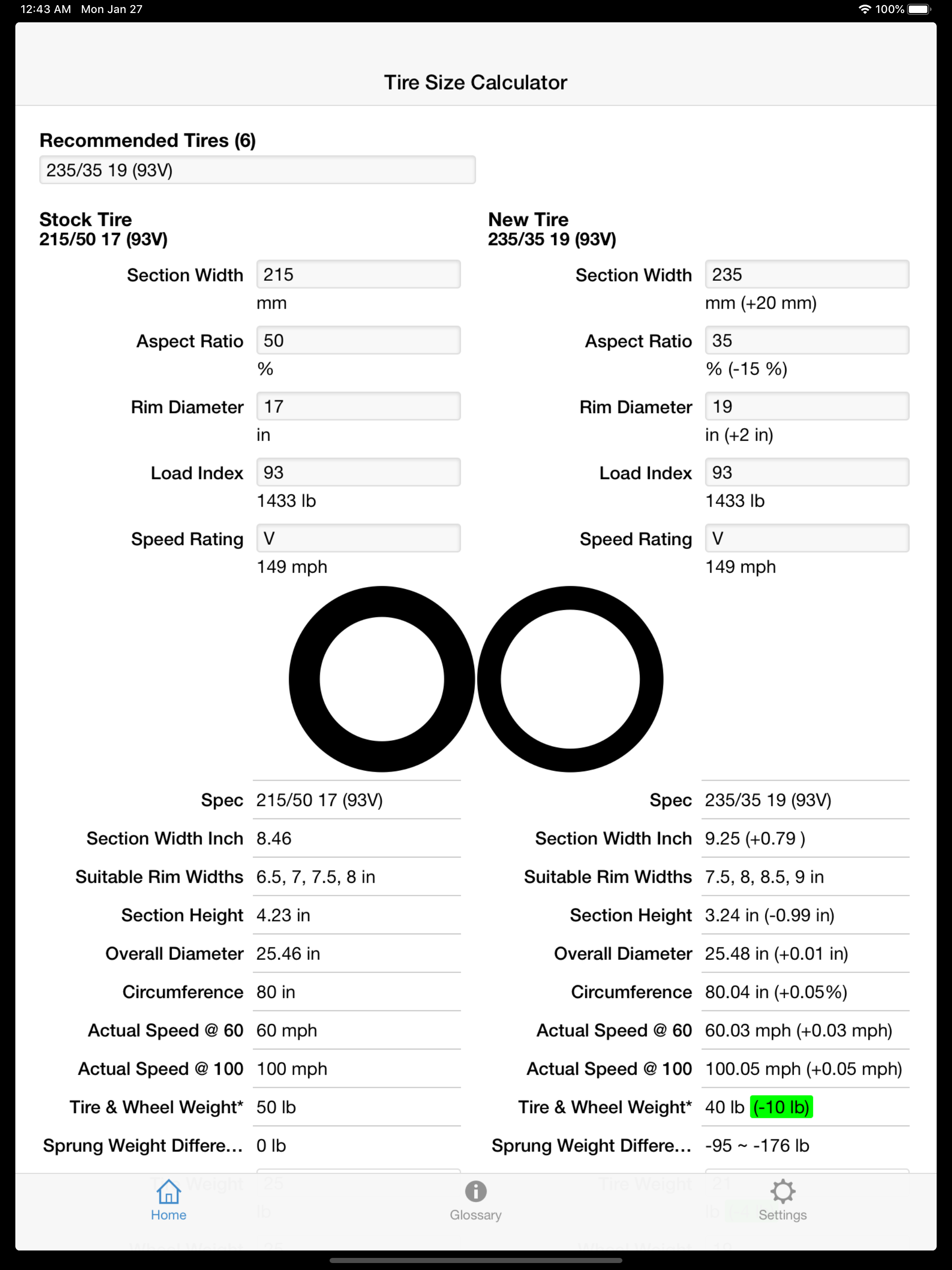 Tire Size Calculator