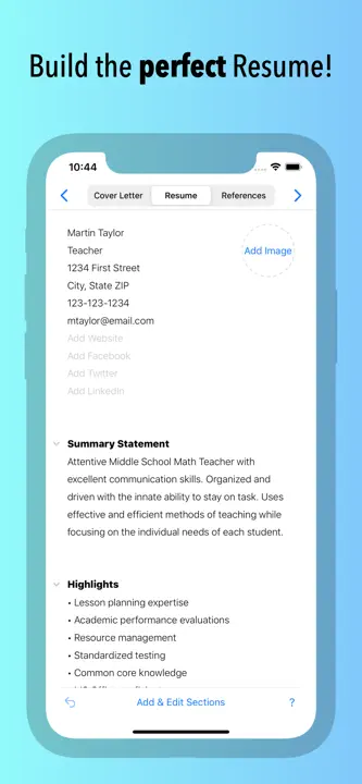 Resume Builder by Nobody: Screenshot 1 von 7