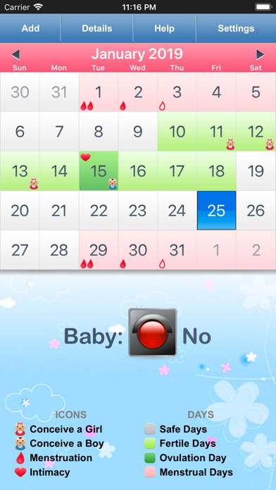 Fertility & Period Tracker Screenshot