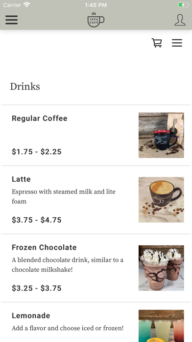 Java Café Screenshot