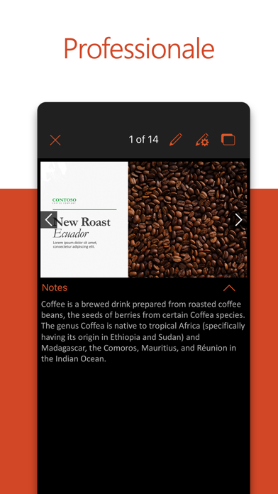 Microsoft PowerPoint Schermata dell'app