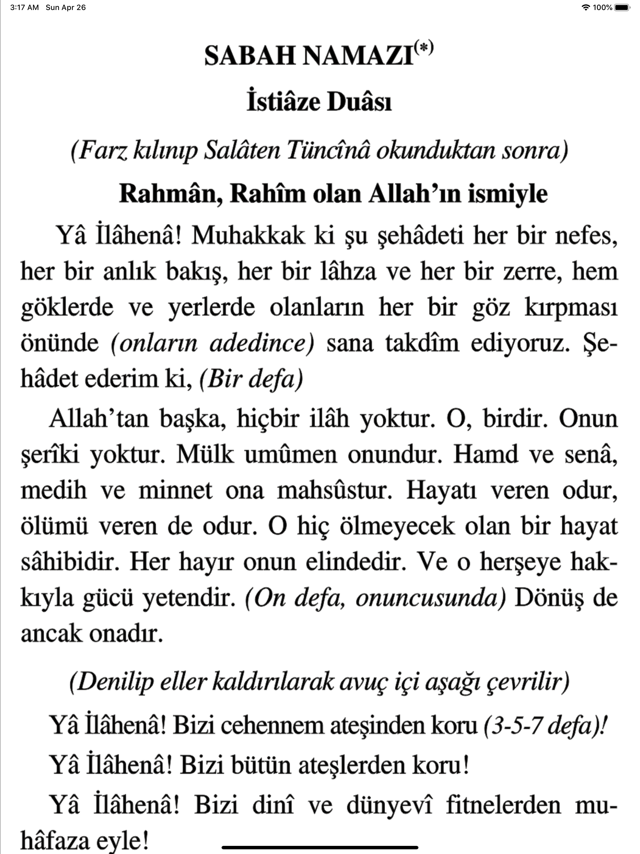 Namaz Tesbihatı