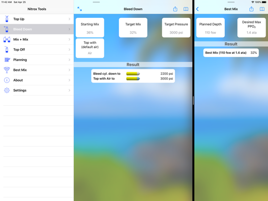Nitrox Tools iPad screenshot 9 - Sports app